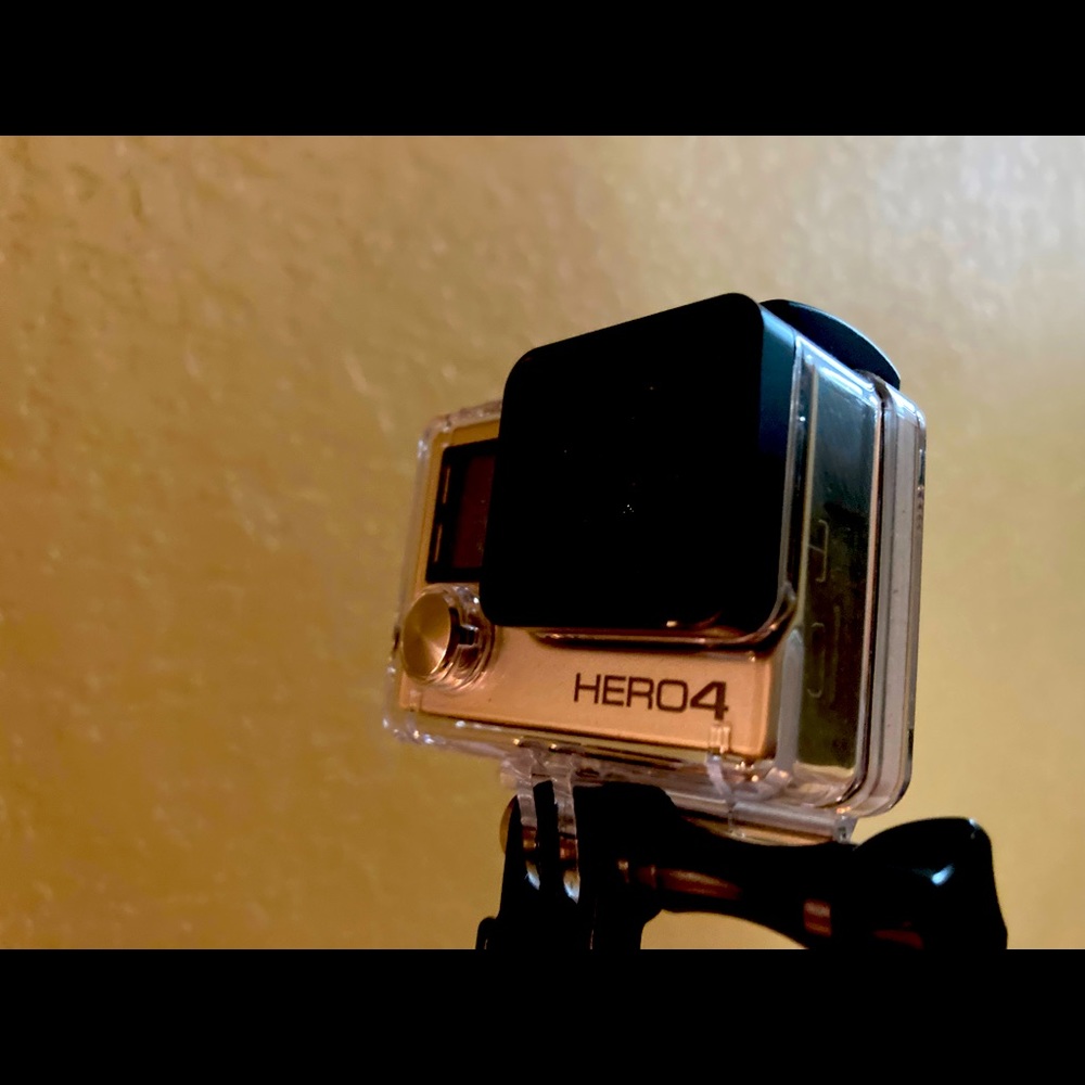 GoPro with Case and extended stick with tripod